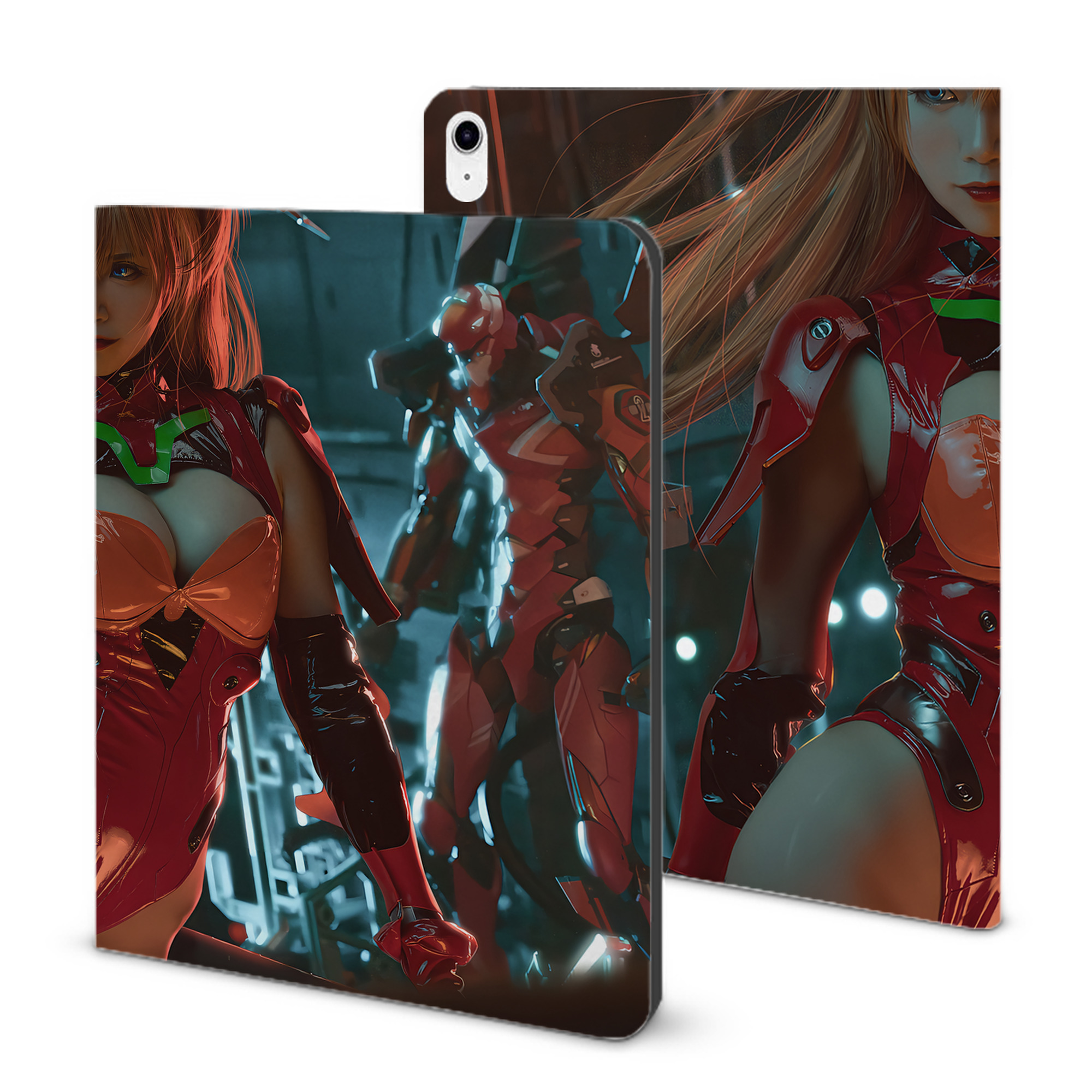 （画像用） EVA 新世紀エヴァンゲリオン IPad ケース ブック型 PUレザー TPU 耐衝撃 軽量 薄型 ペン収納なし 全面保護 IPad 各モデル対応